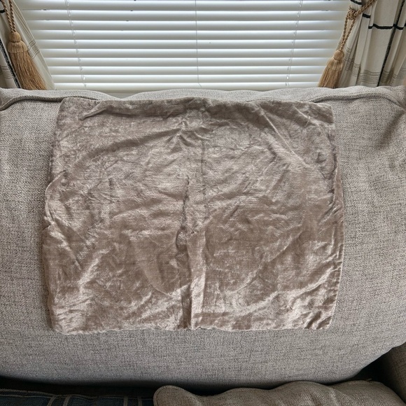 16x15 Taupe Velour Square Throw Pillow Cover - Picture 1 of 4